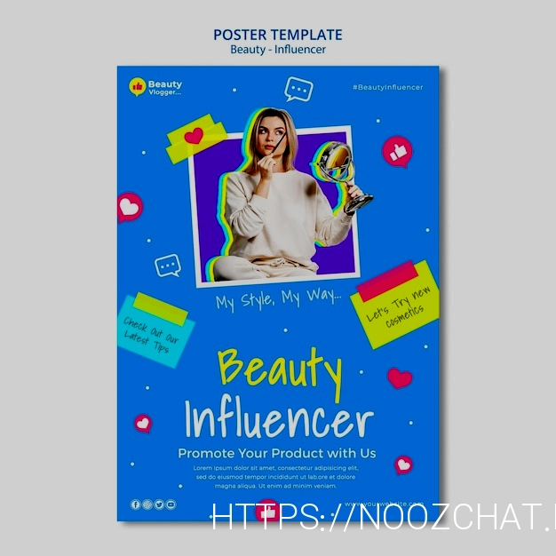 Free PSD beauty influencer poster template